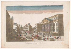 Londra'daki Mansion House'un görünümü l´Hôtel du Lord = Maire de Londre (nesne üzerindeki başlık) by Jean François Daumont