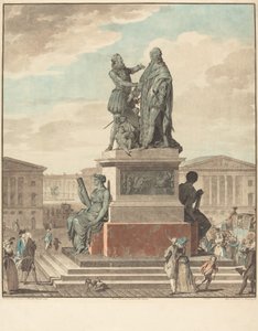 Kral için dikilecek anıt projesi by Jean François Janinet after Jean Michel Moreau