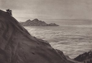 Rigi Kulm, Uber dem Nebelmeer (s / b fotoğraf) by Jean Gaberell