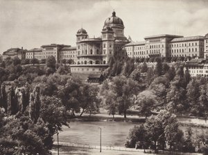 İsviçre: Bern, İsviçre Federal Sarayı (s/b fotoğraf)