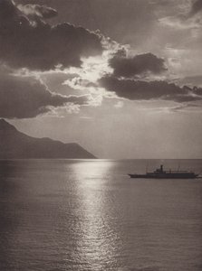 İsviçre: Cenevre Gölü, akşam (s/b fotoğraf) by Jean Gaberell
