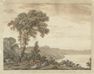 Castel Gandolfo ve Albano Gölü manzarası by Jean Grandjean