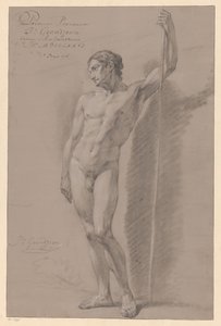 Önden bakıldığında çıplak erkek ayakta (1.lik ödülü 1776) by Jean Grandjean