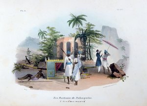 Palanquin Taşıyıcılar, 1828 by Jean Henri Marlet