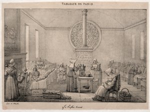 Paris Manzaraları: Foundling Hastanesi. by Jean Henri Marlet