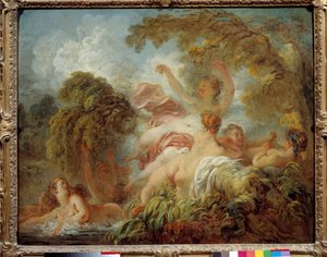 Banyo yapanlar Banyo yapan çıplak genç kadınlardan oluşan bir grup. Jean Honore Fragonard