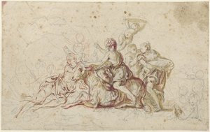 Europa, Jüpiter tarafından boğa kılığında kaçırıldı (?) by Jean Honore Fragonard