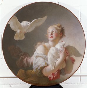 güvercin tutan kız by Jean Honore Fragonard