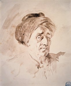 Sarıklı kafa Jean Honore Fragonard (1732-1806) tarafından yıkamada çizim. 18. yüzyıl Besancon. güzel Sanatlar Müzesi by Jean Honore Fragonard