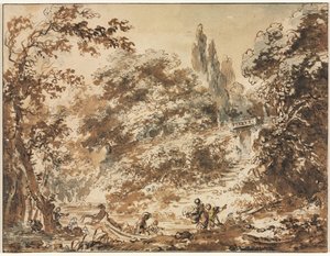 Bir Parkta Sahne by Jean-Honore Fragonard