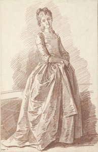 Ayakta duran genç kadın, karşı karşıya by Jean Honore Fragonard