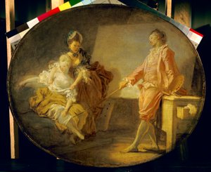 Modelin başlangıcı olmaya cesaret edemeyen genç bir model. Jean Honore Fragonard