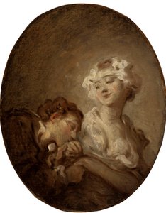 Koket ve gençlik. by Jean Honore Fragonard