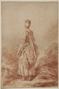 Genç Kadın Geriye Bakıyor by Jean Honore Fragonard