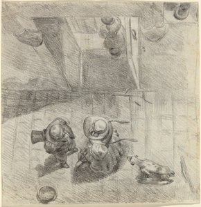 Konuşan Kadın ve Erkek Kuş Bakışı by Jean Ignace Isidore Grandville