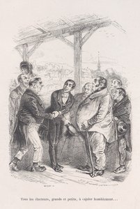 Büyük ve küçük tüm seçmenler alçakgönüllülükle birbirlerini kandırmak için toplanırlar... 1843 tarihli Little Miseries