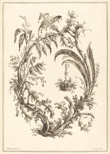 Şemsiye ve Asma Sepetli Süsleme by Jean Jacques Avril I after Jean Baptiste Pillement