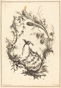 Tavus kuşu ile süsleme by Jean Jacques Avril I after Jean Baptiste Pillement