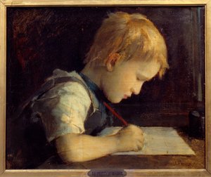 Küçük yazar Paul Henner (1860-1867) ressamın yeğeni Jean Jacques Henner (1829-1905) 19. yüzyıl Paris, Musee du Petit Palais by Jean Jacques Henner