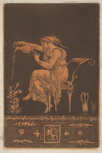 Genç dökümlü kadın, oturmuş, sulama ..., yakl. 1784. by Jean Jacques Lagrenee