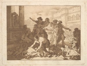 La Peste chez les Philistines Plague of the Philistines, R..., 1782-1821 içeren bir albümde. by Jean Jacques Lagrenee