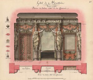 Otel Montholon. Salon projesi, 1786.