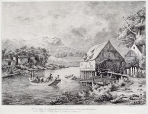 Nehir kıyısında bir değirmen, 1774 by Jean Jacques de Boissieu