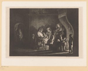 Bir ateşin etrafında çiftçi aile by Jean Jacques de Boissieu