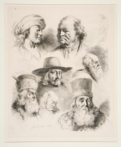 Yedi Portre kafaları by Jean Jacques de Boissieu
