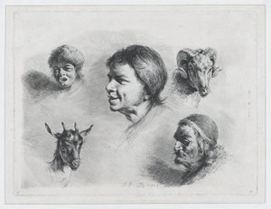Beş Başın İncelenmesi, 1803. by Jean Jacques de Boissieu