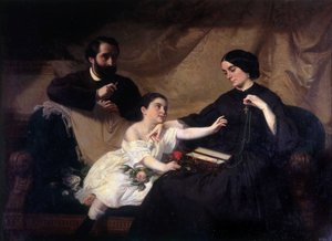 Ailem (tuval üzerine yağlı boya) by Jean Jalabert