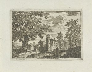 Bir manzara kale by Jean Joseph Hanson