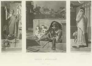 Homer bir dilenci (gravür) by Jean Jules Antoine Lecomte du Nouy