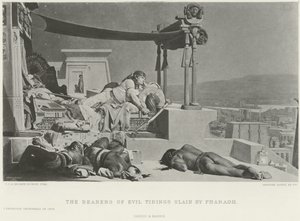 The bearers of the evil tidings slain by Pharaoh (gravure)
