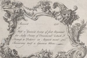 Frazer, Army Printer, Stationer ve Bookbinder, 1736 için ticaret kartı. by Jean La Rocque