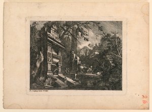 Mezar ve Harabelerle Mimari Fantezi, "Giovan Inventione Harabeleri. Loren, Legeay Architet. Luce 1768