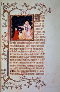 Berry Dükü I. John (1340-1416), John the Black tarafından aydınlatılan el yazmasından (ms. lat. 18014) alınan Holy Trinity Minyatüründen önce (1340-1416), 1375 dolaylarında. Paris, BN by Jean Le and workshop (attr. to) Noir