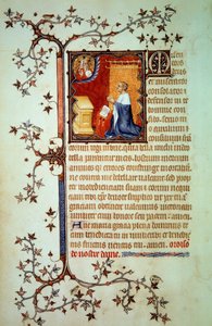 Berry Dükü I. John (1340-1416), 1375 dolaylarında John the Black tarafından aydınlatılan el yazmasından Minyatür (ms. lat. 18014) “The Little Hours of Berry”, Tanrı