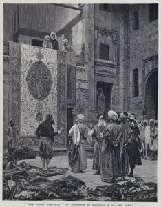 Halı Tüccarı (lito) by Jean Leon (after) Gerome