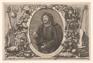 Portret van Tiberio Fiorilli in de rol van Scaramuccia (Scaramouche) by Jean Lepautre (attributed to)