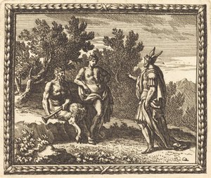 Apollo ve Pan ile Midas by Jean Lepautre