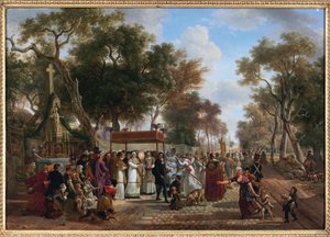 Bir köyde Corpus Christi alayı - Bir köyde Corpus Christi alayı, Jean Louis Demarne (De Marne veya Demarnette) (yaklaşık 1752-1829). Ahşap üzerine yağ. Boyut: 48x67cm. Özel koleksiyon