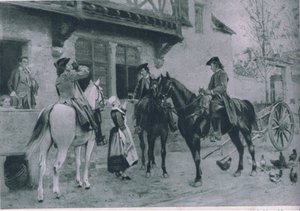 Bir handa mola vermek, Cassells Romance of Famous Lives, 1940 dolaylarından bir örnek by Jean Louis Ernest Meissonier