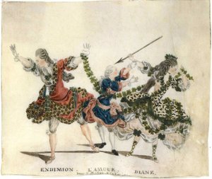 Gaetano Vestris, 1773-1778 tarafından yapılan Endymion balesi için kostüm tasarımı. by Jean Louis Fesch