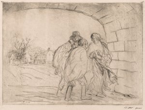 Kasanın Altında Karşılaşma. by Jean Louis Forain