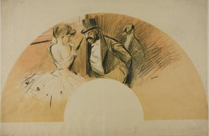 Gavarni Balosu için Fan by Jean Louis Forain