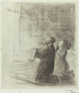 Lourdes, Mağaradan Önce Yalvarmak (dördüncü levha) by Jean Louis Forain