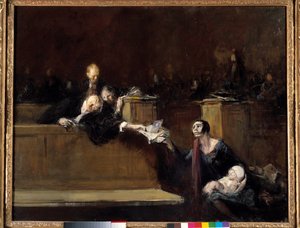 Mahkeme sahnesi Jean Louis Forain (1852-1931) tarafından tablo 20. yüzyıl Güneşi. 0.73x0.92 m Paris, Louvre Müzesi by Jean Louis Forain