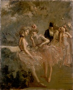 Bir Tiyatronun Kanatlarında Sahne, c1870-1900 by Jean Louis Forain