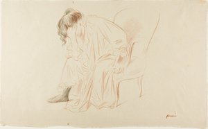 Oturan Kadın, Başı Sağ Elinde by Jean Louis Forain